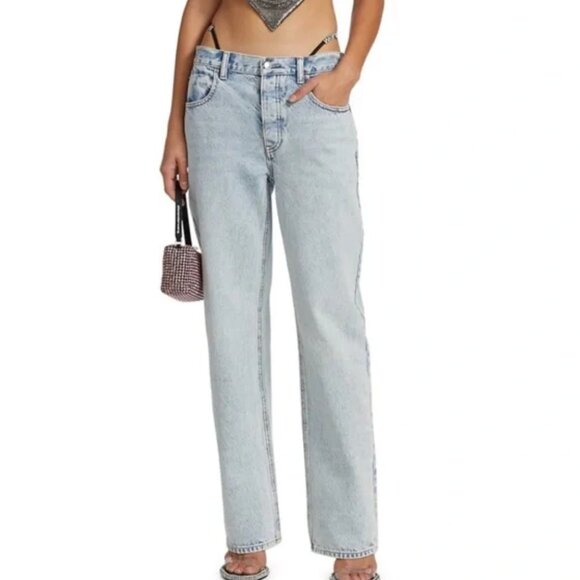 NWT Alexander Wang Bikini Rhinestone Strap Jeans - Picture 2 of 5